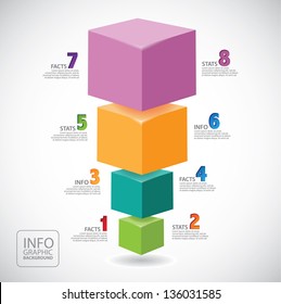 Cube Infographic Template. EPS 10 vector, grouped for easy editing. No open shapes or paths.