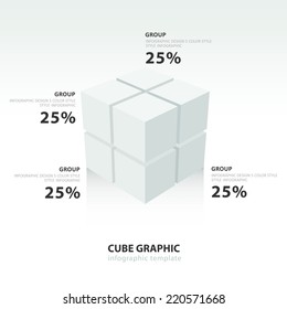 cube infographic template  white color balance