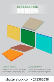 Cube infographic, vector illustration