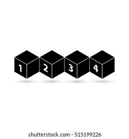 Cube Infographics Options Banner, Template, Scheme, Chart. Four Step Design Vector Illustration