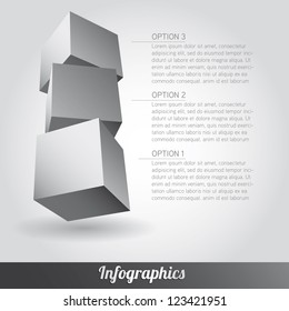 Cube infographics vector
