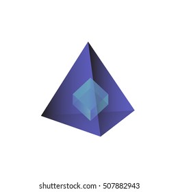 Cube inside Tetrahedron Logo Gradient