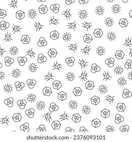 Cube, Intersected Circles, Eye Vector Seamless Pattern for websites, wrapping, printing backgrounds and other purposes 