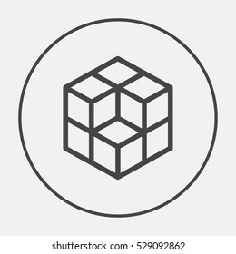 cube isolated minimal icon. logical graph line vector icon for websites and mobile minimalistic flat design.