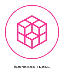 cube isolated minimal icon. logical graph line vector icon for websites and mobile minimalistic flat design.