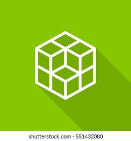 cube isolated minimal icon. logical graph line vector icon for websites and mobile minimalistic flat design.