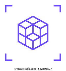 cube isolated minimal icon. logical graph line vector for websites and mobile minimalistic design.