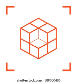 cube isolated minimal icon. logical graph line vector icon for websites and mobile minimalistic flat design.