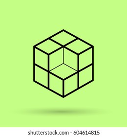 cube isolated minimal icon. logical graph line vector icon for websites and mobile minimalistic flat design.