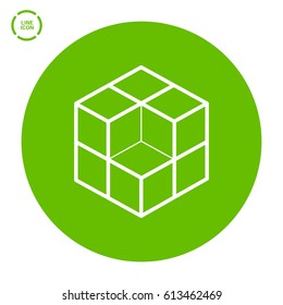 cube isolated minimal icon. logical graph line vector icon for websites and mobile minimalistic flat design.