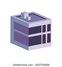 icono de calle de construcción isométrica de cubo