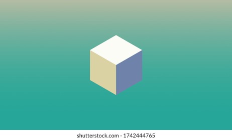 Cube. Isometric illustration. Gradient. Creative colors. Logotype. Modern minimalistic digital art. Graphic design. Wallpaper for desktop. Vector EPS 10. 