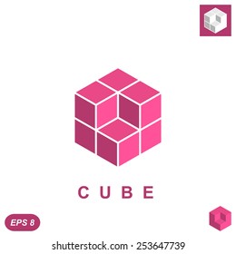 Cube isometric logo concept, 3d illustration, vector, eps 8