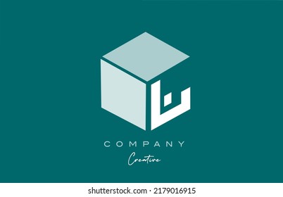 cube J letter cube alphabet letter logo icon design with green pastel color. Creative design template for business and company