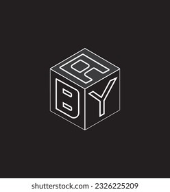 Cube letter logo design in variation colorful background.
