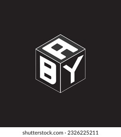 Diseño del logotipo de la letra de cubo en un fondo colorido variado.