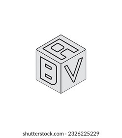 Cube letter logo design in variation colorful background.