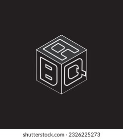 Cube letter logo design in variation colorful background.