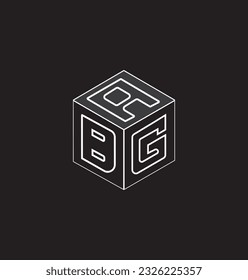 Cube letter logo design in variation colorful background.
