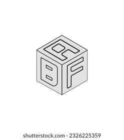 Cube letter logo design in variation colorful background.