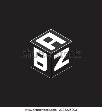 Cube letter logo design in variation colorful background.