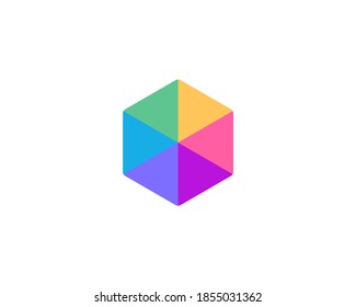 Cube letter O or number 0 logo icon design template elements