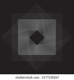 Cube line art in black background