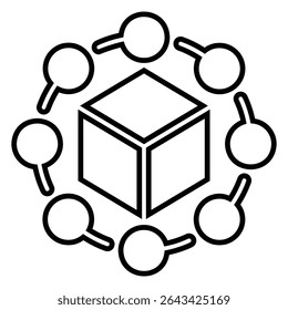 cube line icon design. cube thin black outline symbol vector illustration. editable stroke icon on transparent background.