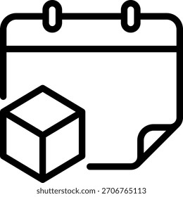 cube line icon illustration vector
