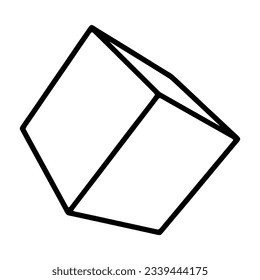 Cube line icon isolated on white background