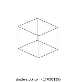 Icono de línea de cubo. Vector de forma geométrica simple aislado en blanco