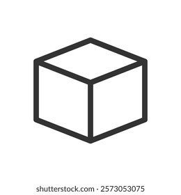 Cube line icon. Vector illustration