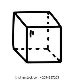 cube line vector doodle simple icon design
