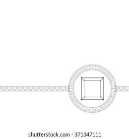 Cube of lines and dots. Molecular lattice. The structural grid of polygons. Polygonal design style letterhead and brochure
