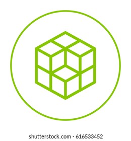 cube logical line vector icon