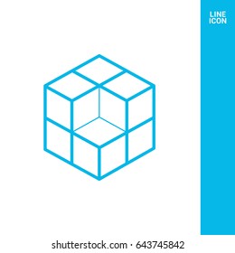 cube logical line vector icon