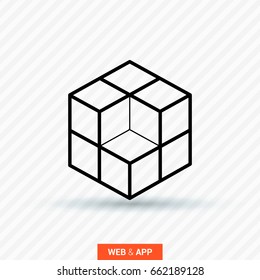 cube logical line vector icon