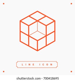 cube logical line vector icon