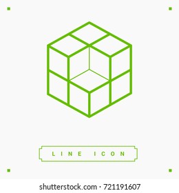 cube logical line vector icon