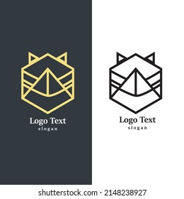 diseño del logo del cubo. logotipo de triángulo. vectores de imagen de logotipo geométrico eps 10