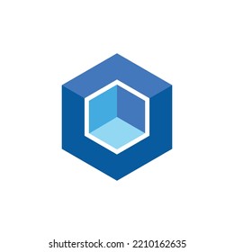 Diseño del logo del cubo. Diseño de logotipo de cubo abstracto