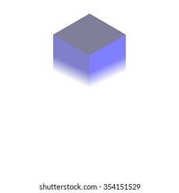 Cube logo design icon. Blue background for your text and logo. Outbox