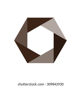 Cube logo design icon stock vector illustration brown
