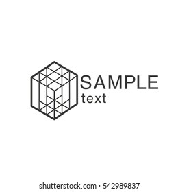 Cube logo design icon, vector illustration. Logical line for websites and mobile minimalistic flat .