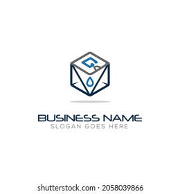 diseño del logotipo de cubo y diseño del logotipo de escudo y letras B y G modelo de diseño del vector logo conceptual