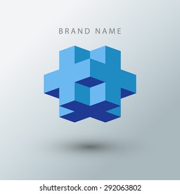 Plantilla de diseño del logotipo de cubo. 