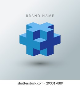 Plantilla de diseño del logotipo de cubo.