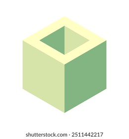 Cube logo, geometric vector design. Box logotype company, trendy techno emblem in isometric 3D style.