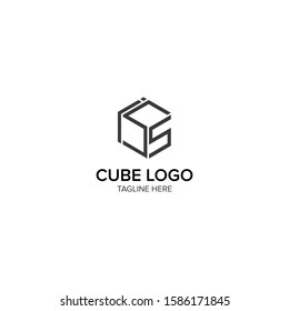 Diseño conceptual del icono del logotipo del cubo