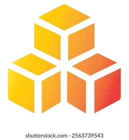 cube logo, stacked cubes logo vector, cubes in a row